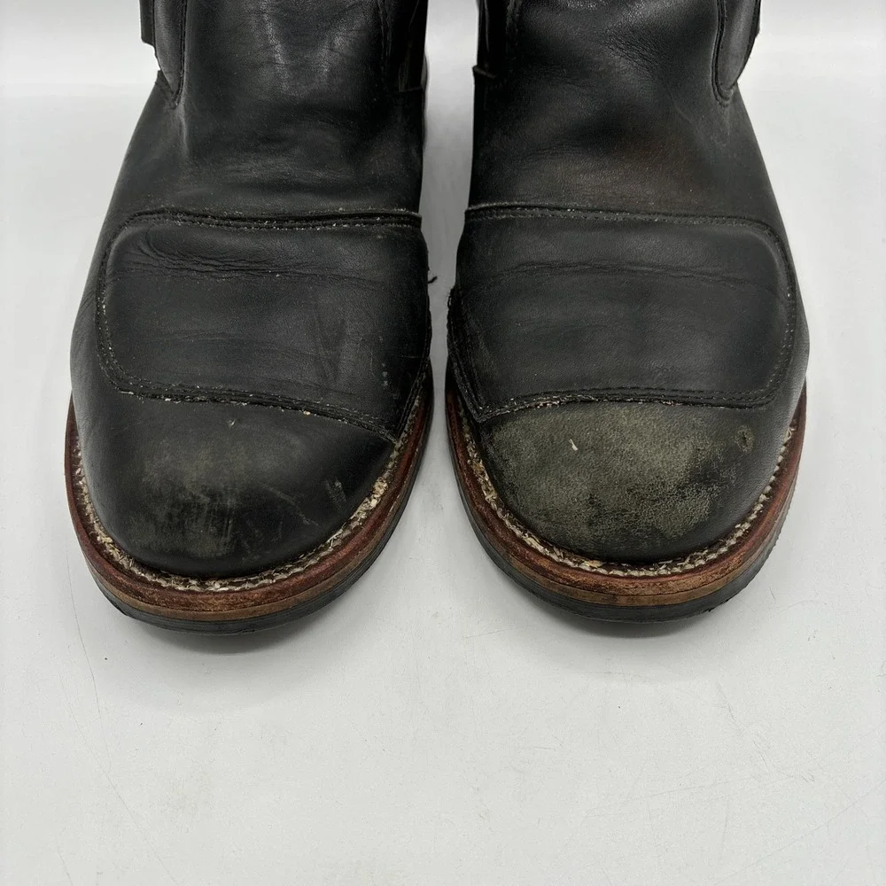 Chippewa Rally Biker Boot Men's 12 D 27862 Black Odessa Leather Hook & Loop‎